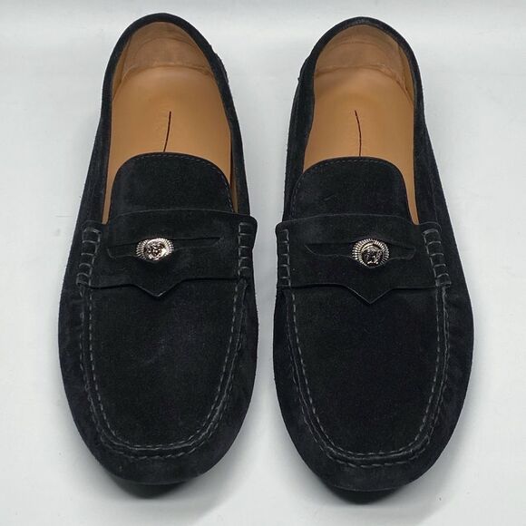 Versace Medusa Suede Leather Driver Loafers size 44/us size 11 - Picture 3 of 13